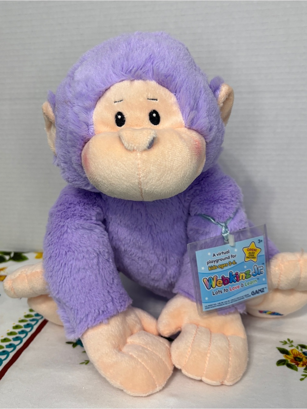 Webkinz Jr. Purple Plush Monkey Sealed Code Unused Ganz Stuffed Animal